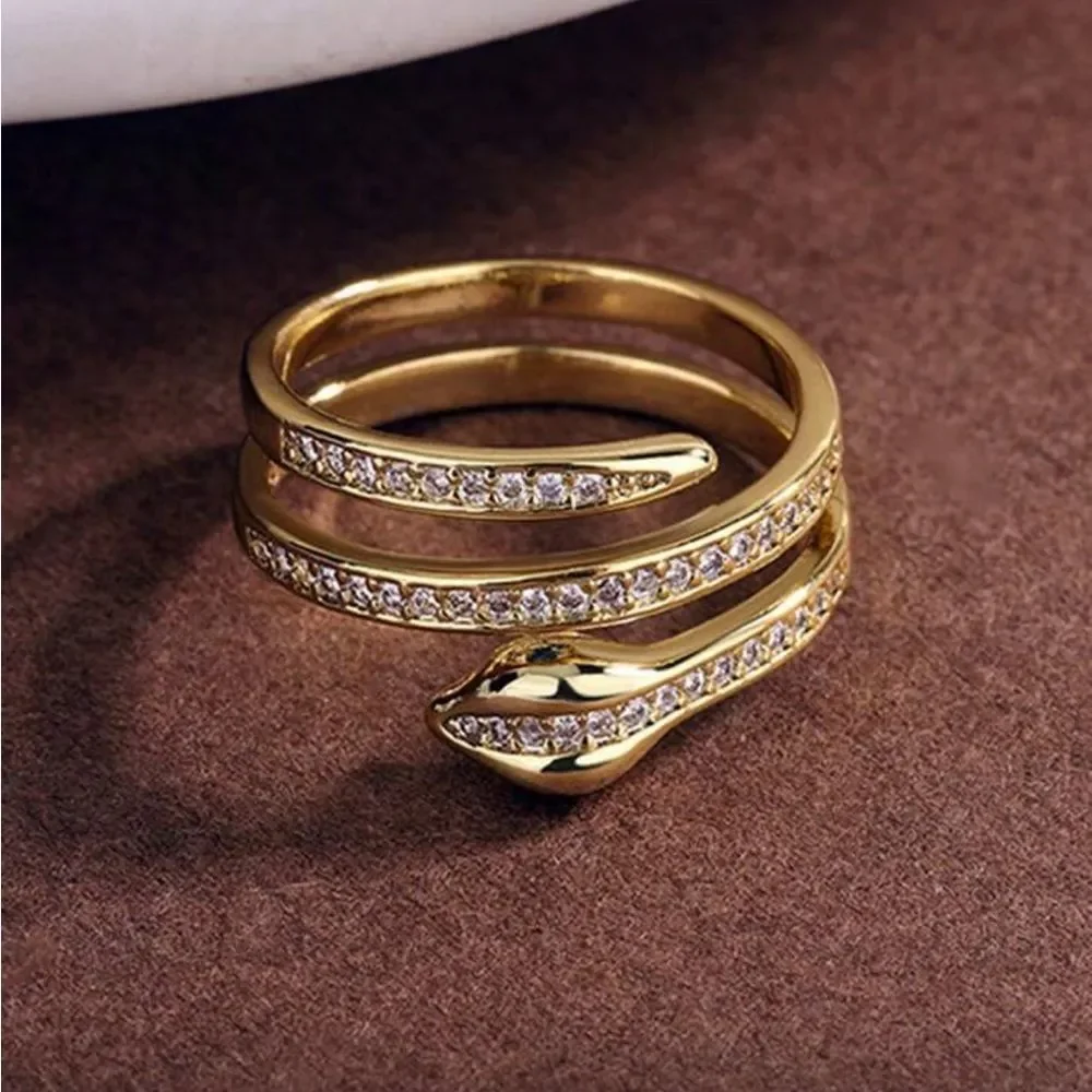Gold Snake Ring A1632